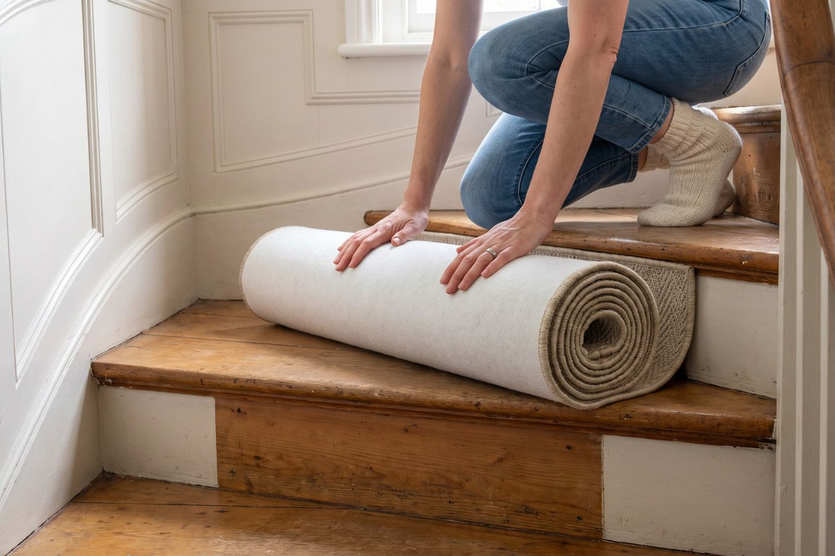 How to fit a runner on a winding staircase