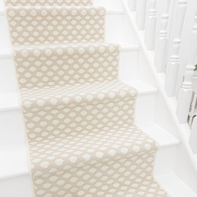 Geometric Beige Stair Runners
