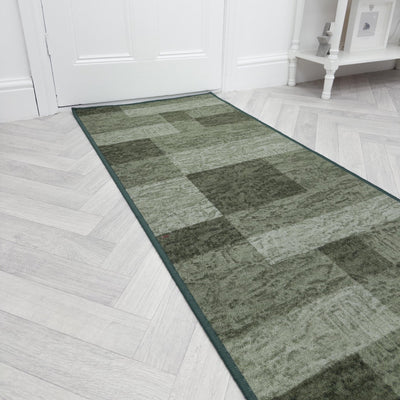 Geometric Green Hall Runners