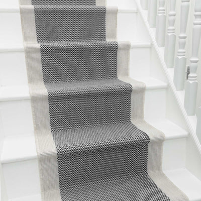 Striped Black Stair Runners