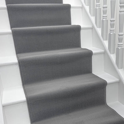 Plain Grey Stair Runners