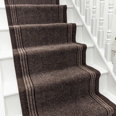Striped Brown Stair Runners