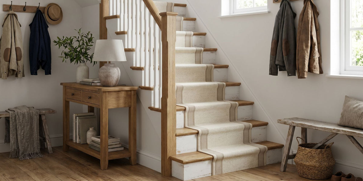 Cream Stair Carpet Runner Rugs