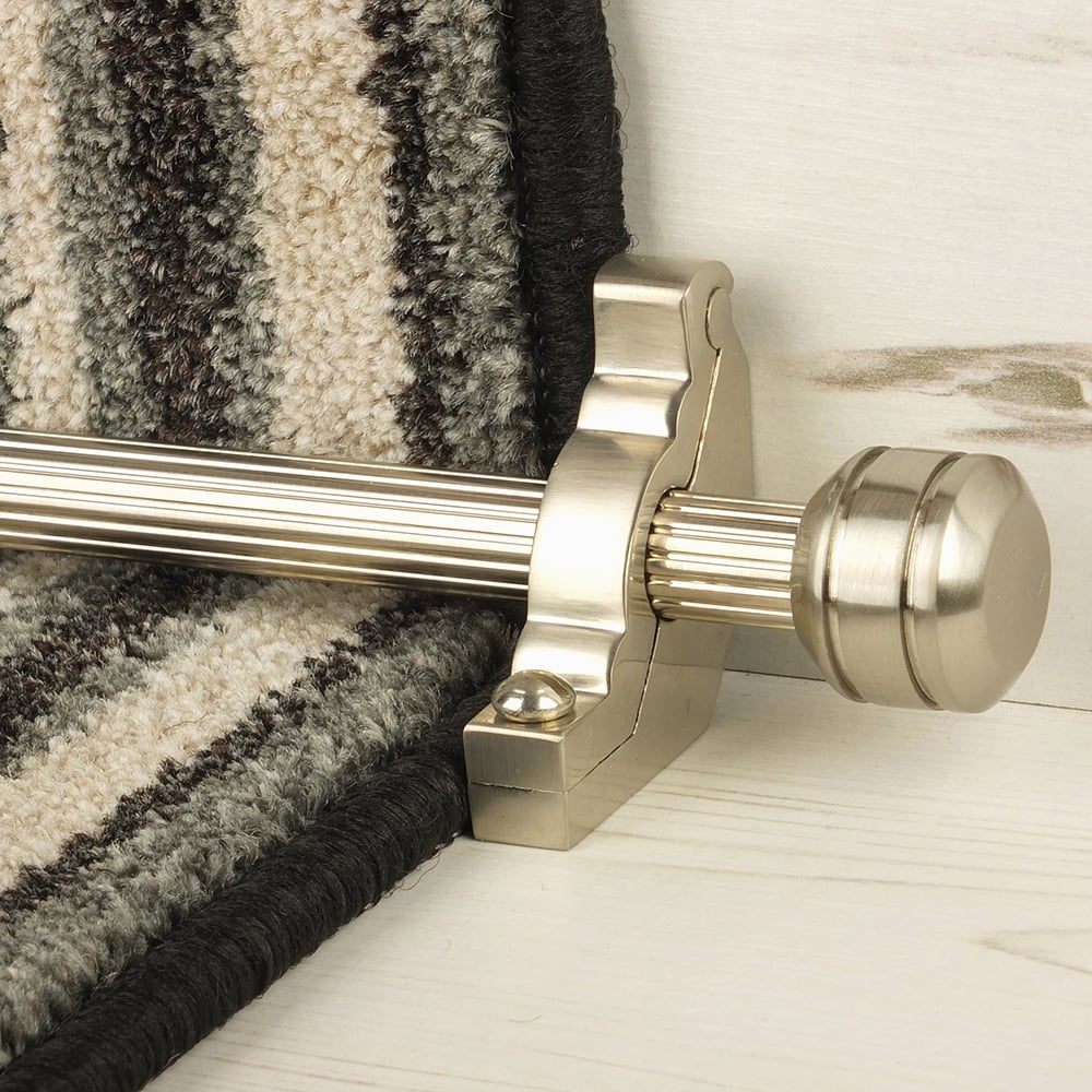 Vision Satin Nickel Piston Reeded Stair Rod