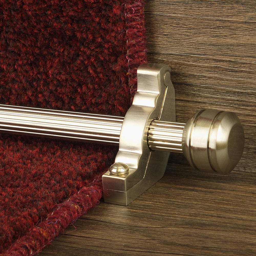Vision Satin Nickel Piston Reeded Stair Rod