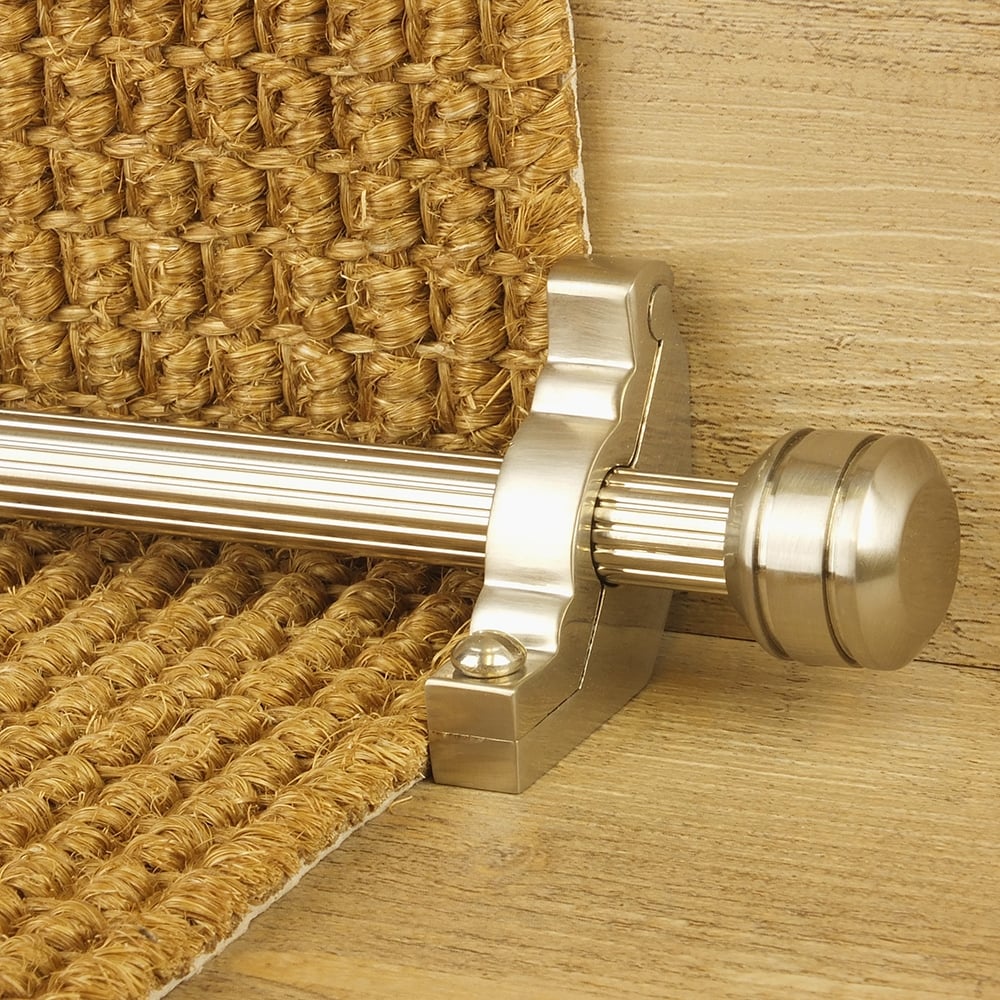 Vision Satin Nickel Piston Reeded Stair Rod