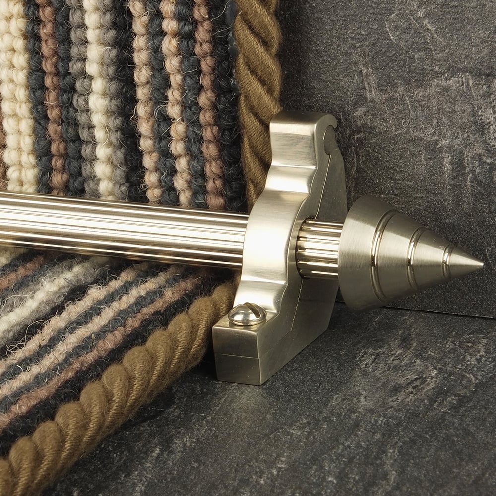 Vision Satin Nickel Arrow Reeded Tringles D'Escalier