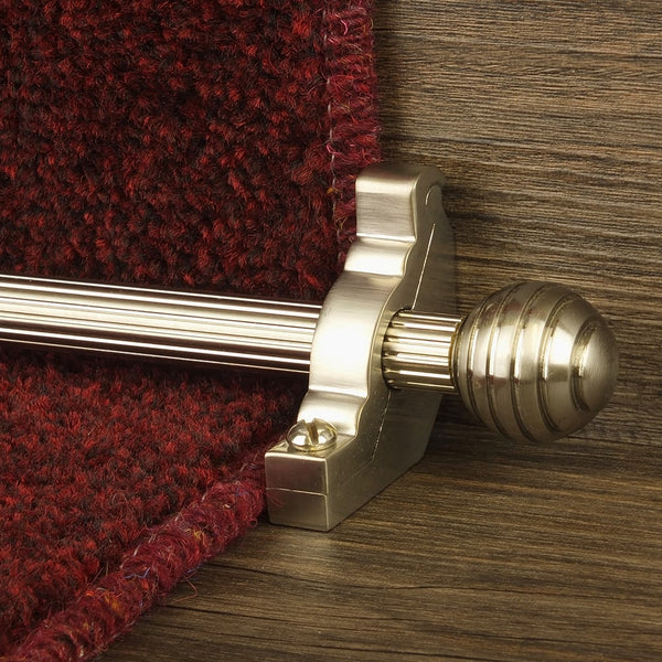 Vision Satin Nickel Sphere Reeded Stair Rod