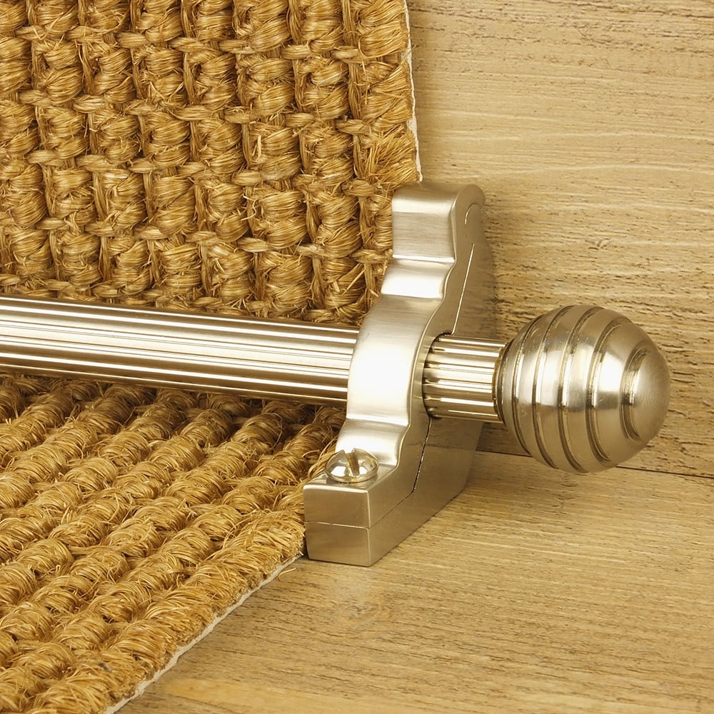 Vision Satin Nickel Sphere Reeded Stair Rod