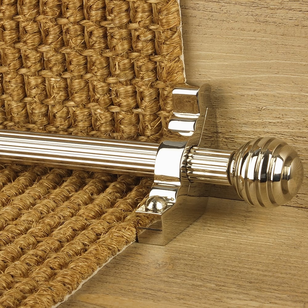Vision Polished Nickel Sphere Reeded Stair Rod