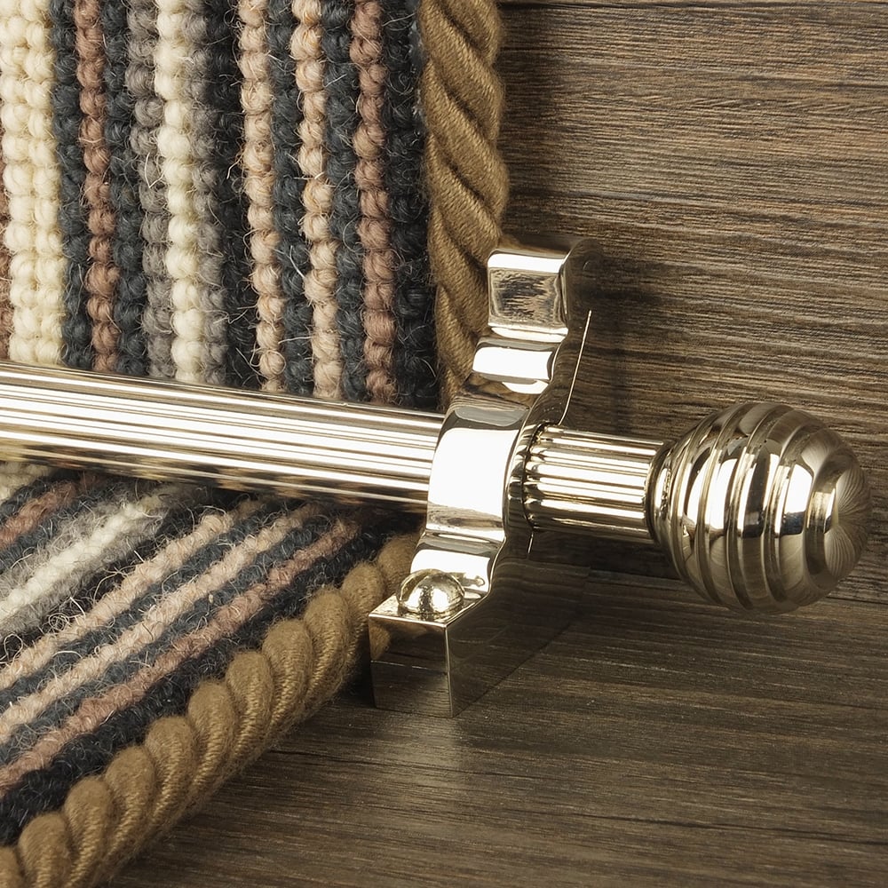 Vision Polished Nickel Sphere Reeded Stair Rod