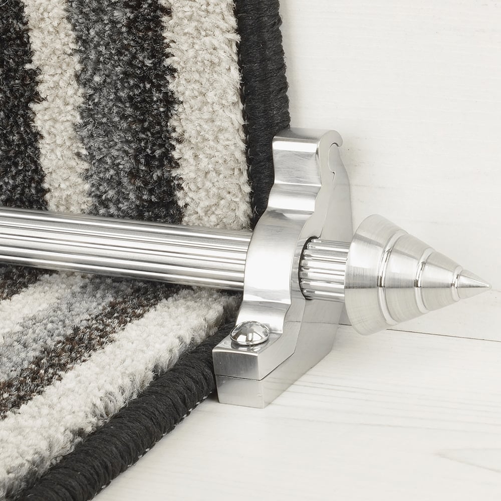 Vision Brushed Chrome Arrow Reeded Tringles D'Escalier