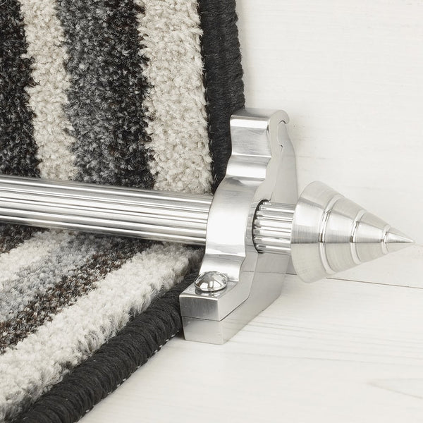 Vision Brushed Chrome Arrow Reeded Tringles D'Escalier