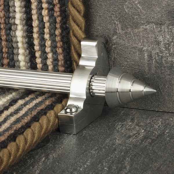 Vision Brushed Chrome Arrow Reeded Tringles D'Escalier