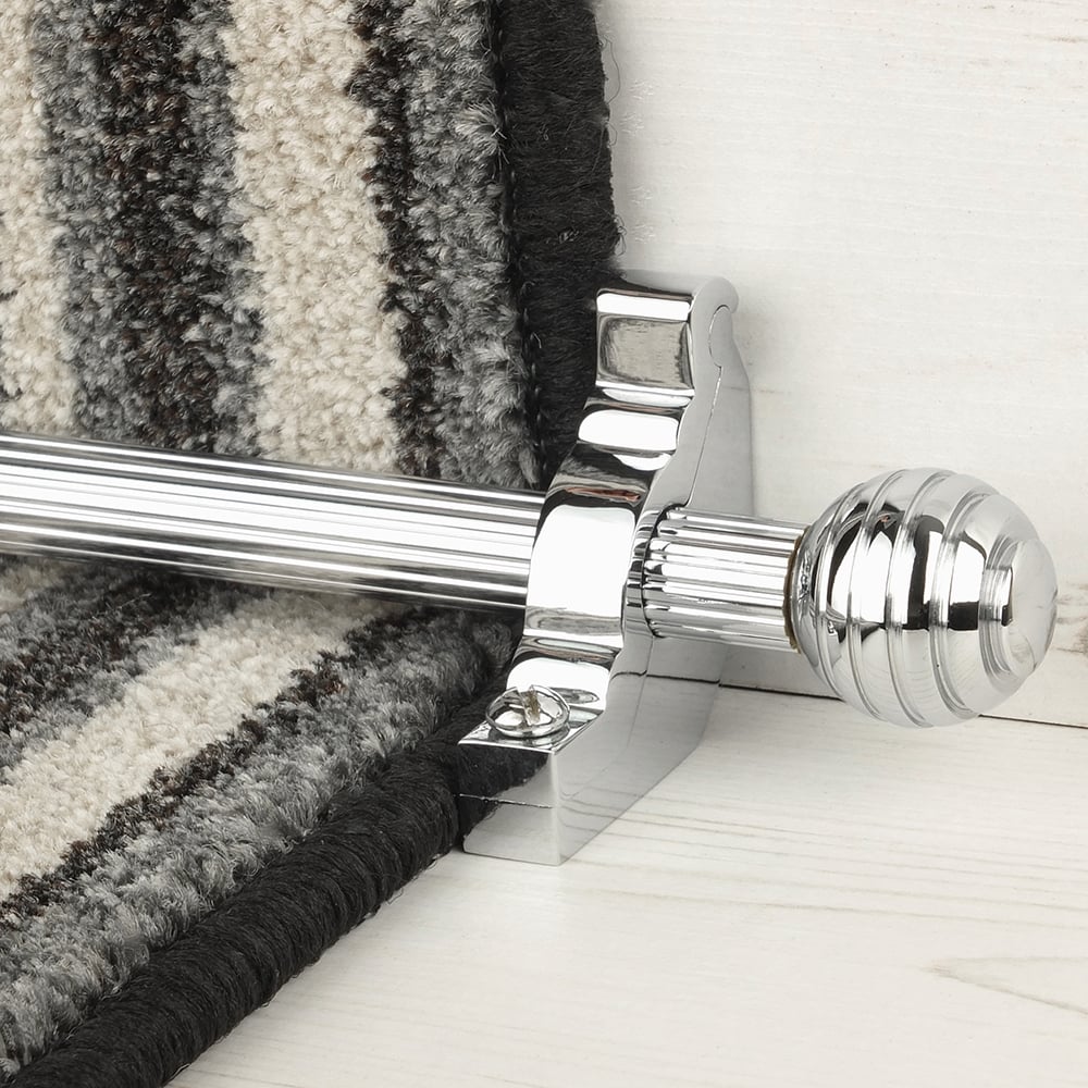 Vision Chrome Sphere Reeded Stair Rod