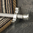 Vision Brushed Chrome Piston Reeded Stair Rod - 23.6inches