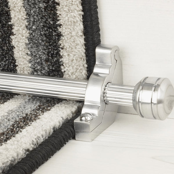 Vision Brushed Chrom Kolben Reeded Treppenstangen
