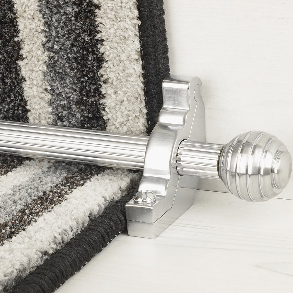 Vision Brushed Chrome Sphere Reeded Tringles D'Escalier