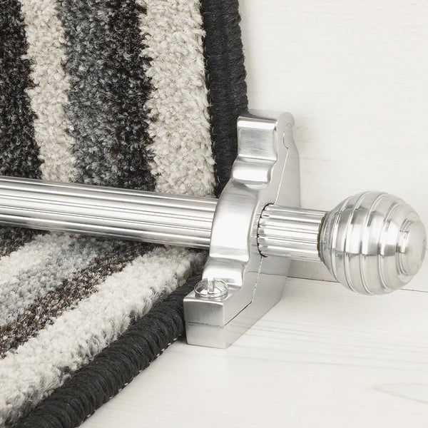 Vision Brushed Chrome Sphere Reeded Tringles D'Escalier