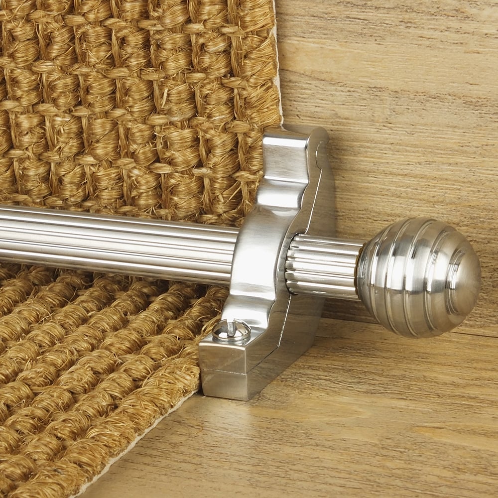 Vision Brushed Chrome Sphere Reeded Tringles D'Escalier