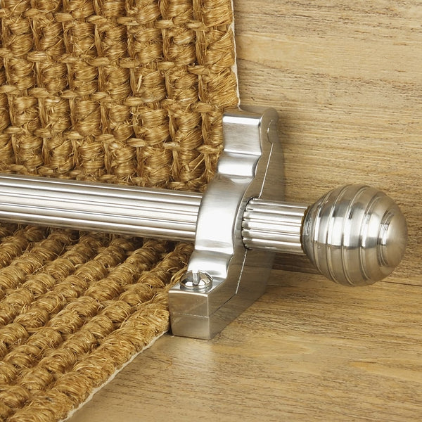 Vision Brushed Chrome Sphere Reeded Tringles D'Escalier