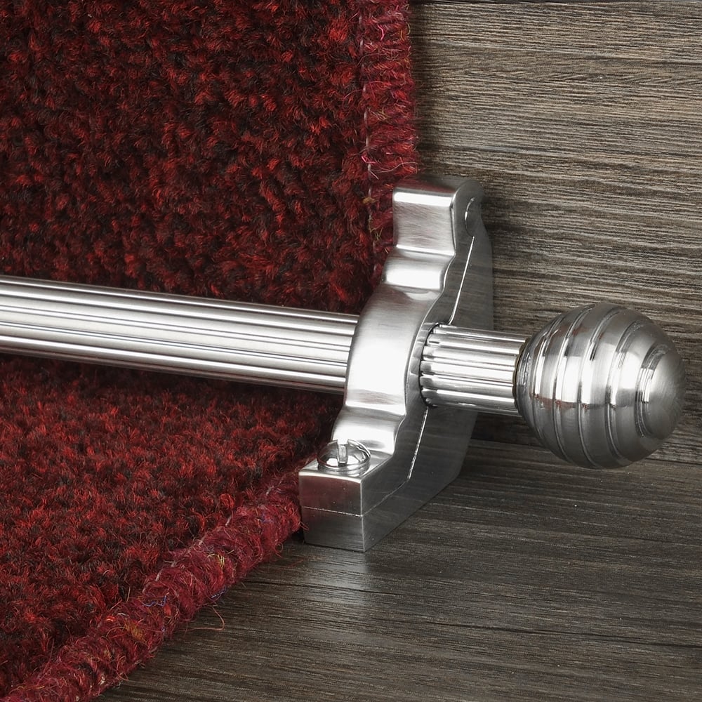 Vision Brushed Chrome Sphere Reeded Stair Rod