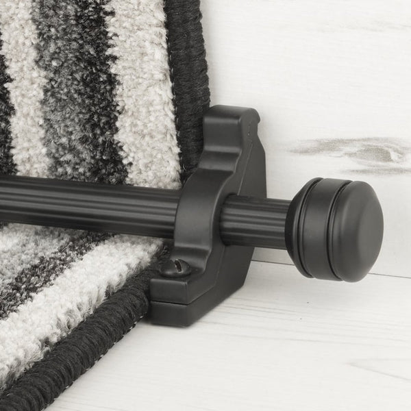 Vision Black Piston Reeded Stair Rod