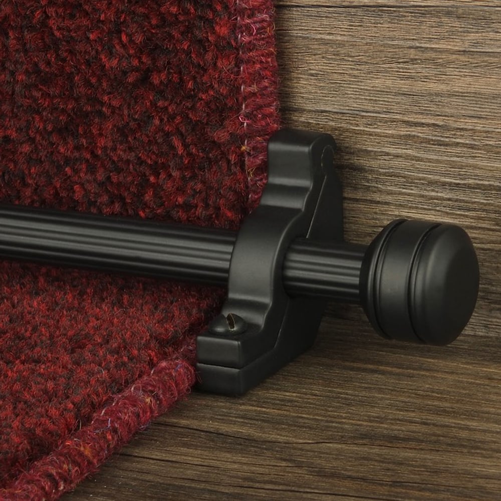 Vision Black Piston Reeded Stair Rod