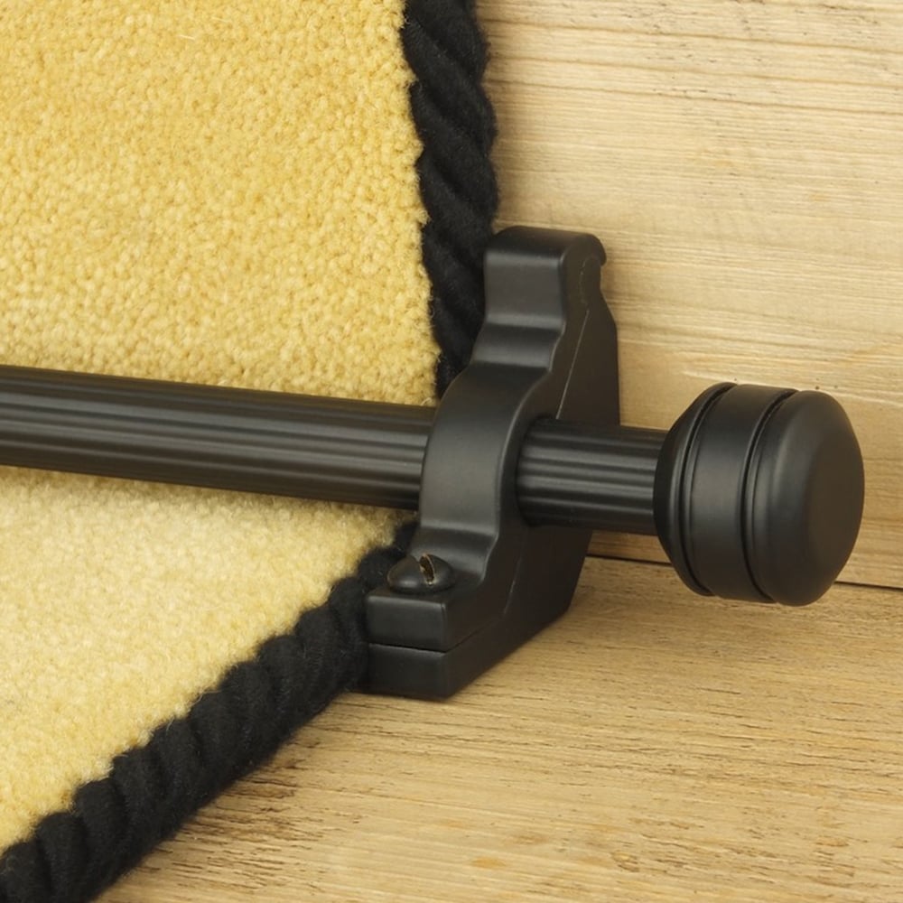 Vision Black Piston Reeded Stair Rod