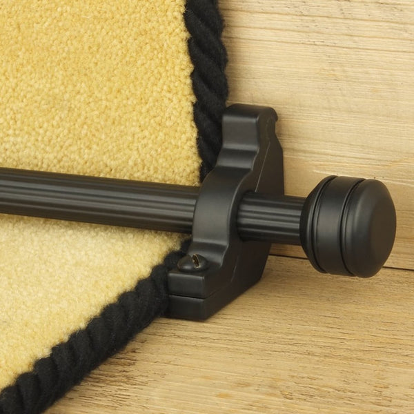 Vision Black Piston Reeded Stair Rod