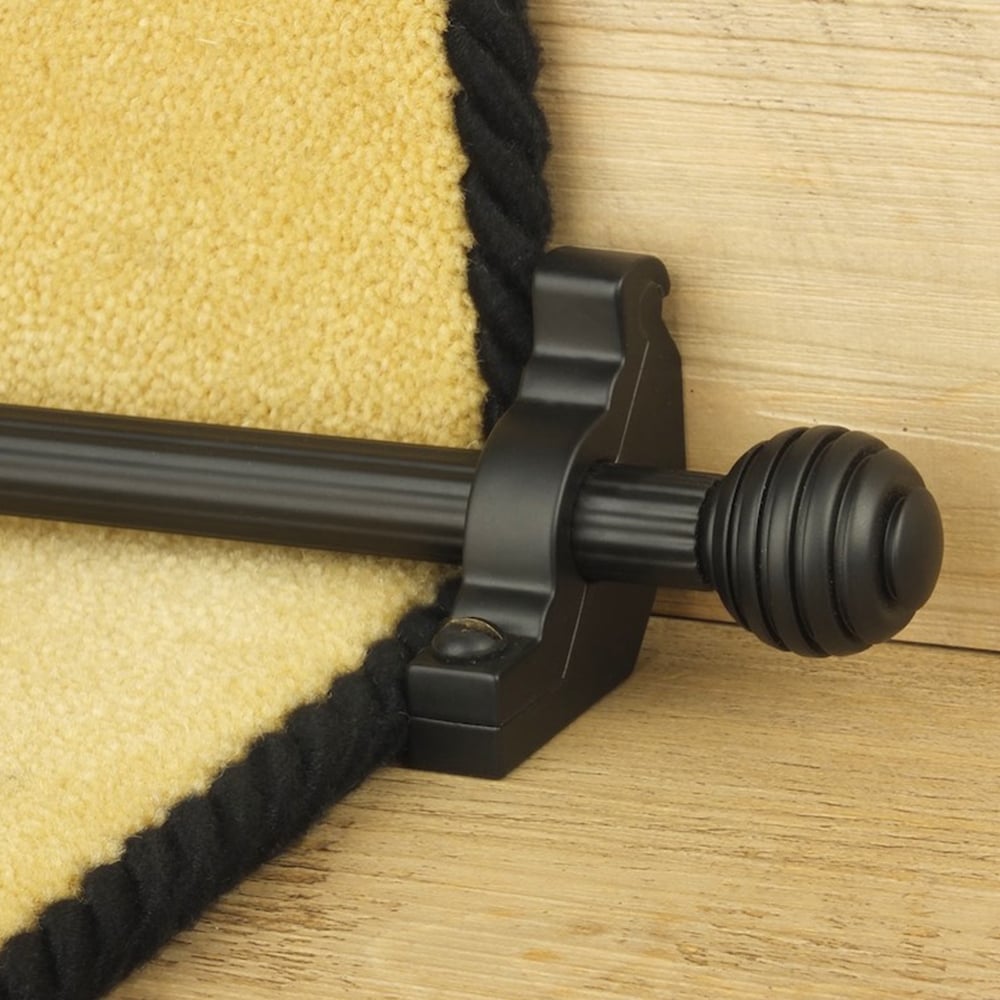 Vision Black Sphere Reeded Stair Rod