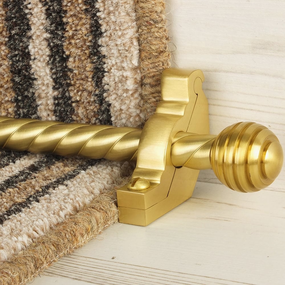 Vision Satin Brass Sphere Spiral Tringles D'Escalier