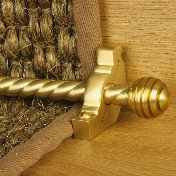 Vision Satin Brass Sphere Spiral Tringles D'Escalier