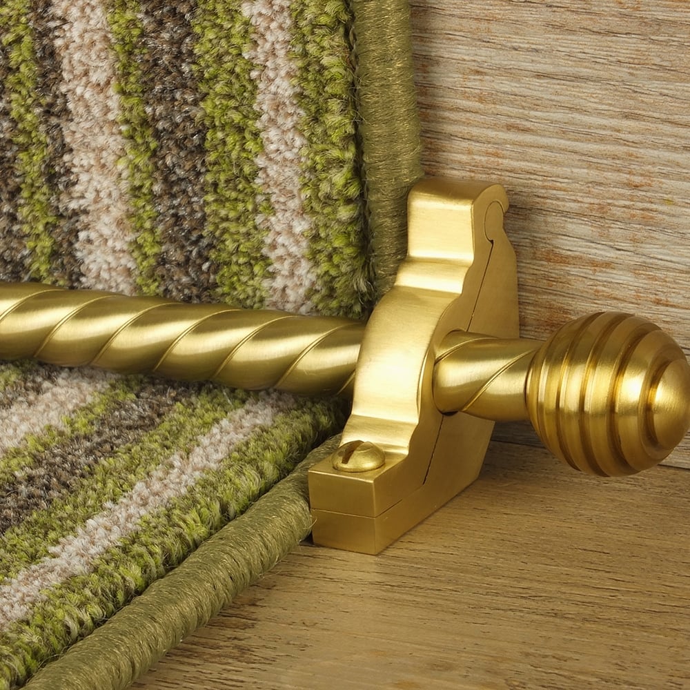Vision Satin Brass Sphere Spiral Tringles D'Escalier
