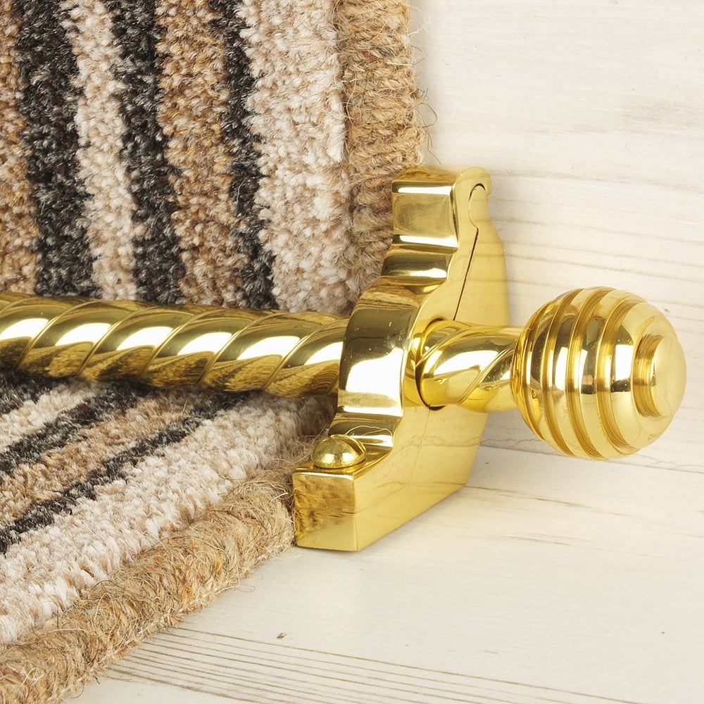 Vision Brass Sphere Spiral Stair Rod