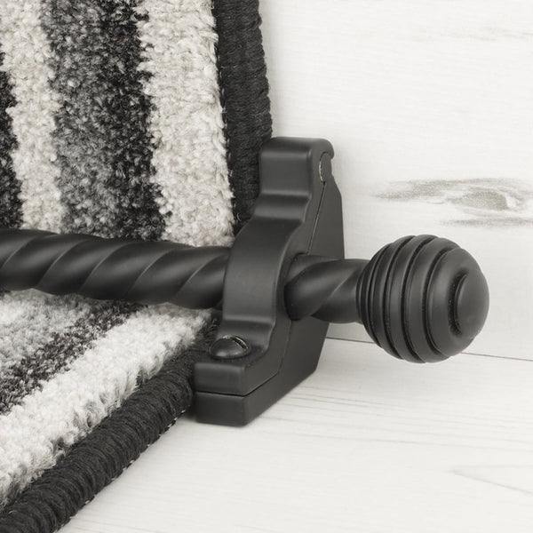 Vision Black Sphere Spiral Stair Rod