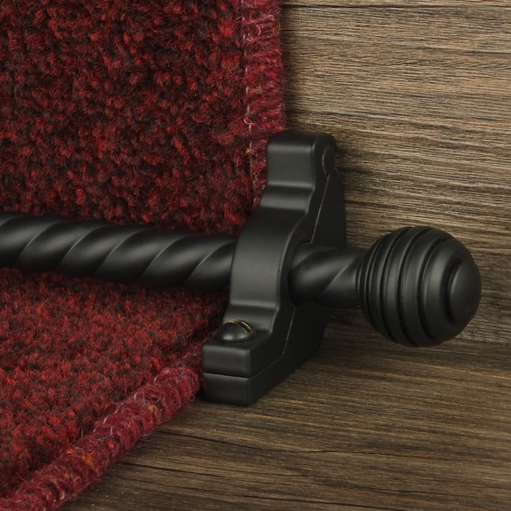 Vision Black Sphere Spiral Stair Rod