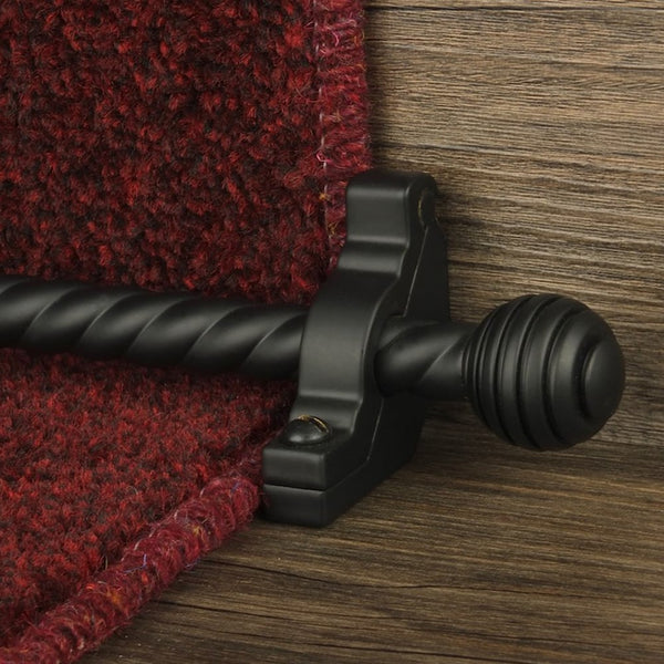 Vision Black Sphere Spiral Stair Rod