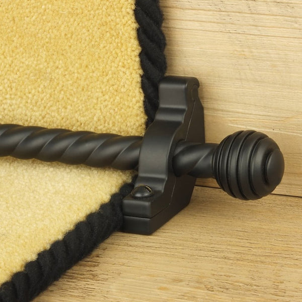 Vision Black Sphere Spiral Stair Rod