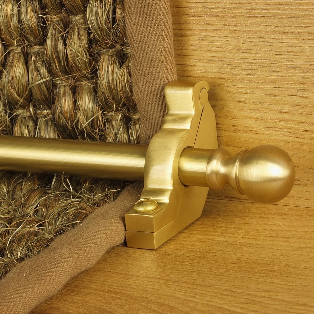 Country Satin Brass Finish Balladeer Plain Stair Rod