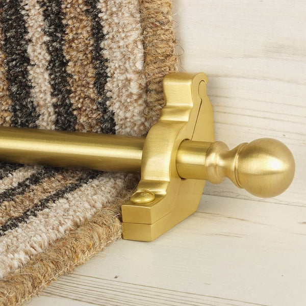 Country Satin Brass Finish Balladeer Plain Stair Rod