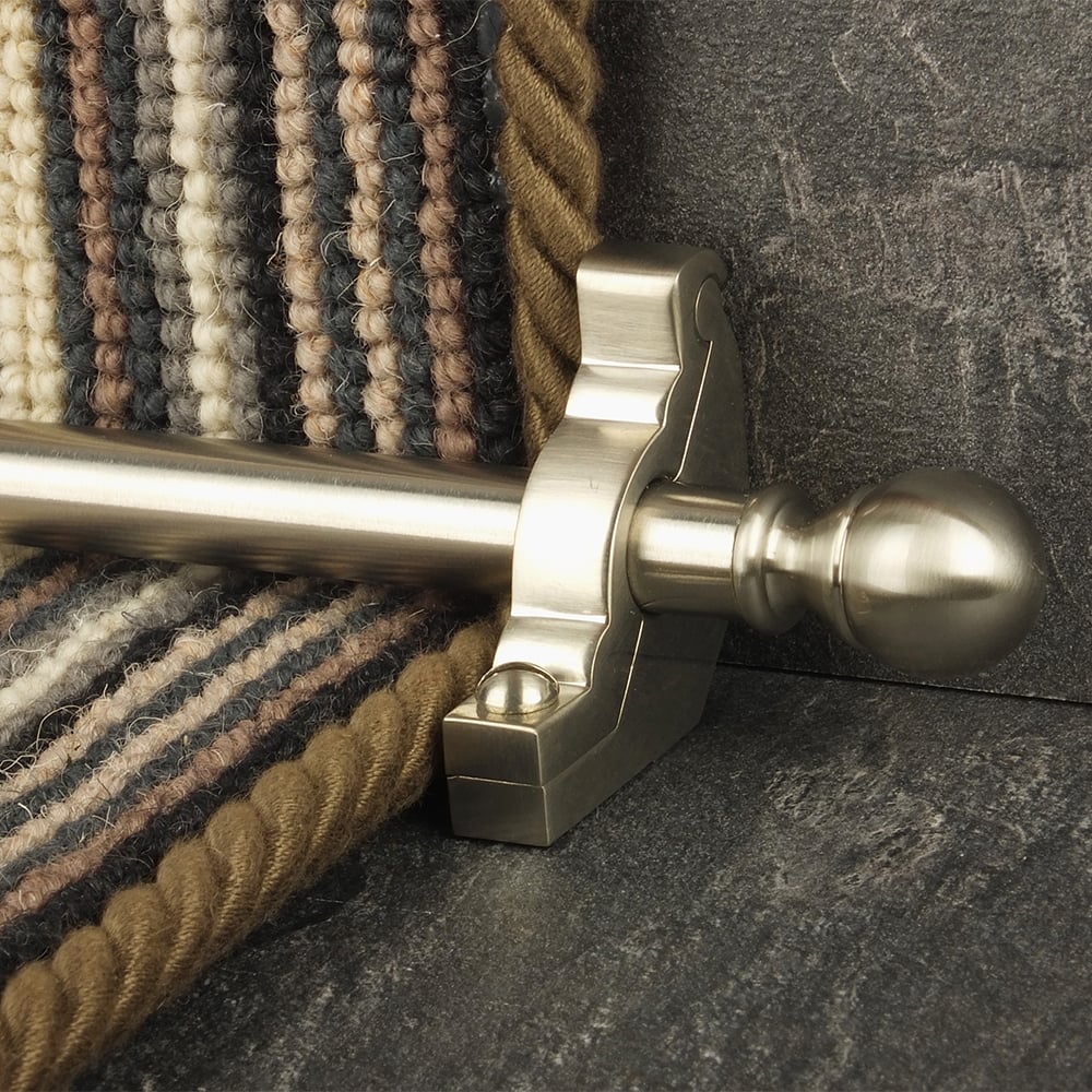 Country Satin Nickel Finish Balladeer Plain Tringles D'Escalier