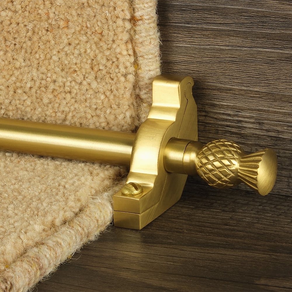 Country Satin Brass Finish Arran Plain Stair Rod