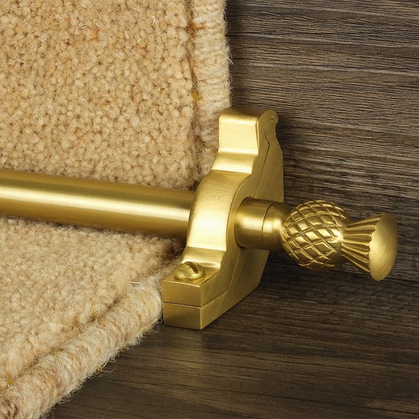 Country Satin Brass Finish Arran Plain Stair Rod