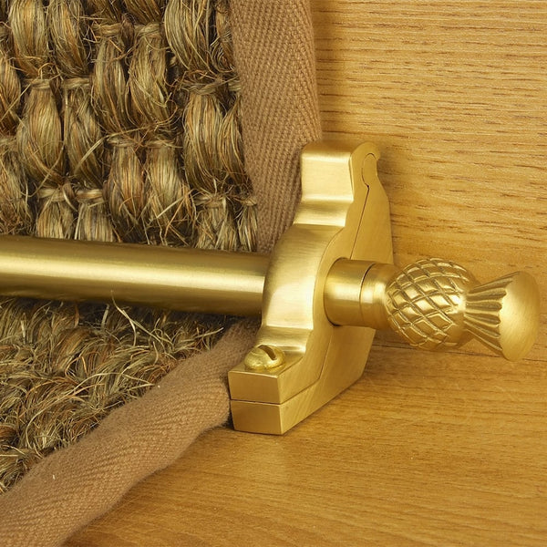 Country Satin Brass Finish Arran Plain Stair Rod