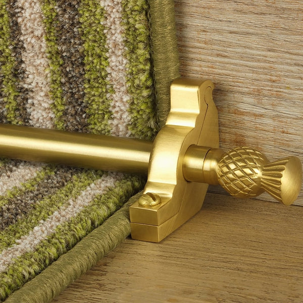 Country Satin Brass Finish Arran Plain Stair Rod