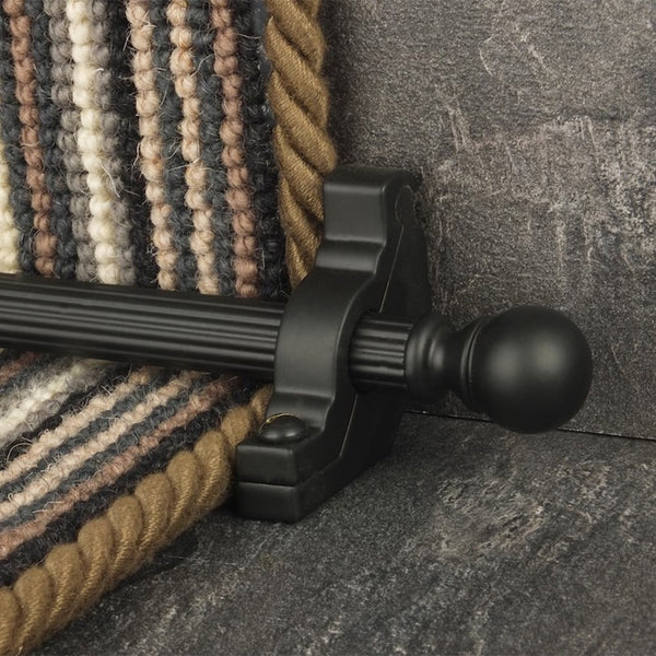 Country Black Balladeer Reeded Tringles D'Escalier