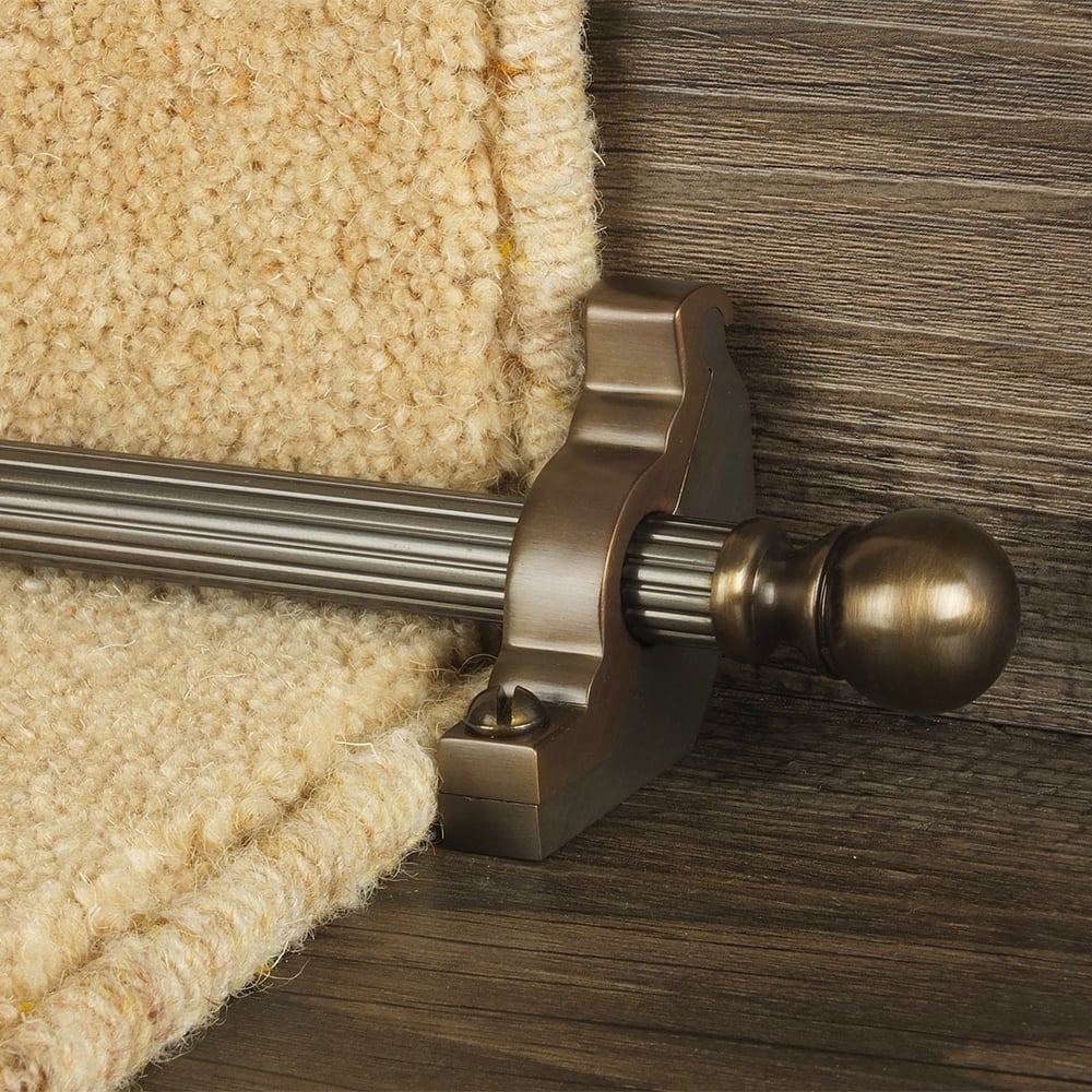 Country Bronze Balladeer Reeded Stair Rod