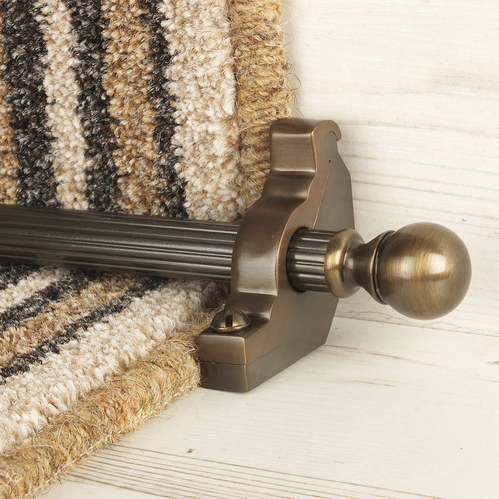 Country Bronze Balladeer Reeded Stair Rod
