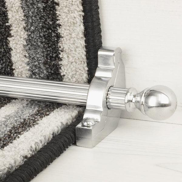 Country Brushed Chrome Balladeer Reeded Tringles D'Escalier